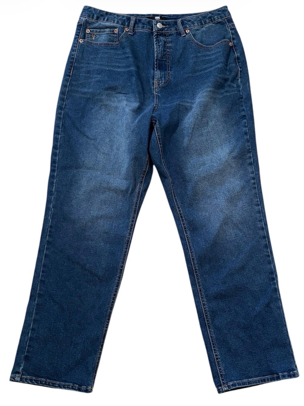 Frye Medium Wash High Rise Straight Leg Jeans 28.5” Inseam Size 12 / 31